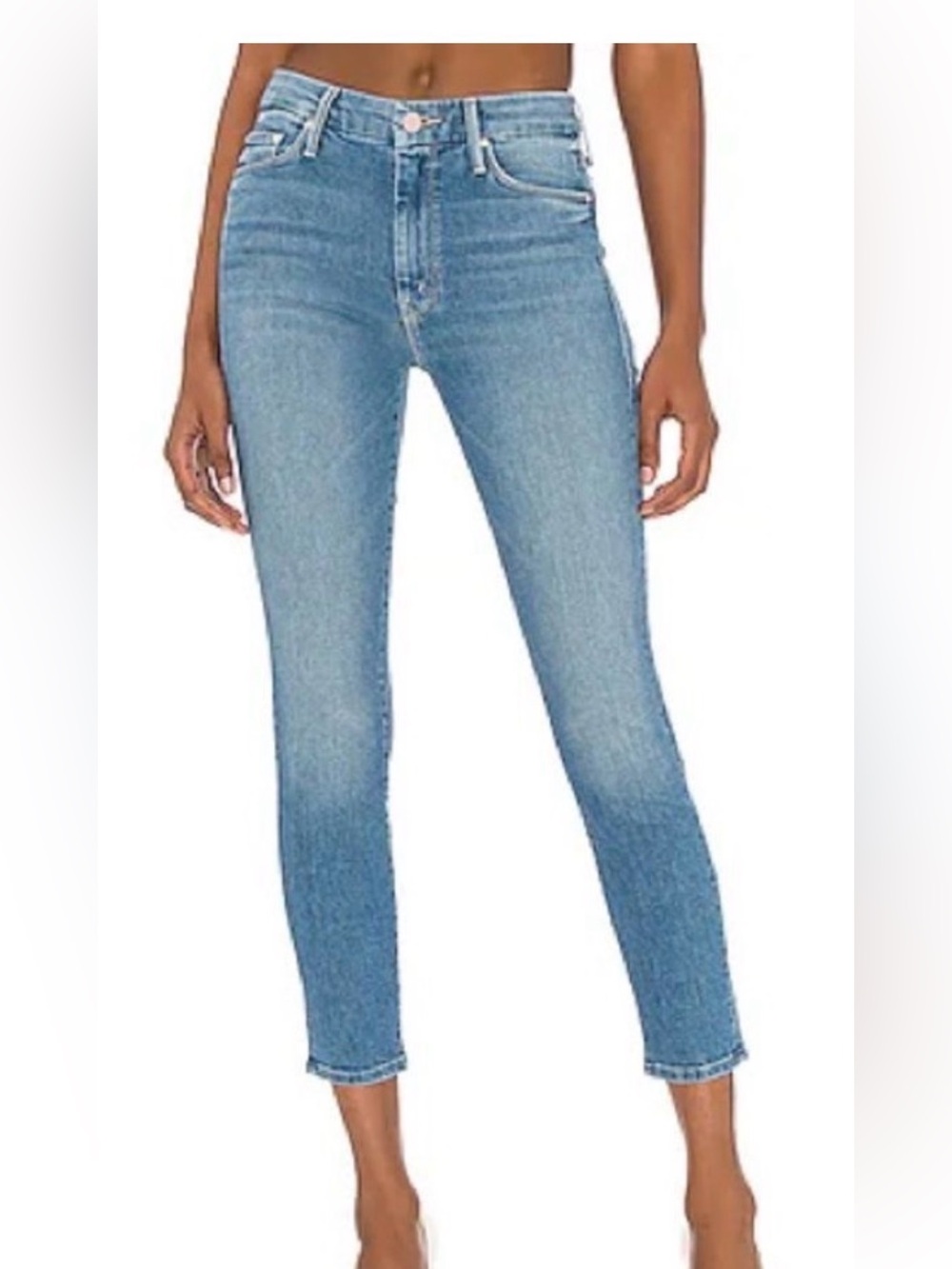 MOTHER Light Blue Looker Crop Skinny Jeans